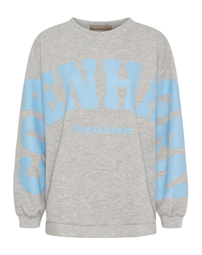 Marta du Chateau - MDChibiscus Sweatshirt - Grey/ Skyblue